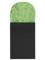 carton pañuelo de bolsillo verde topos blancos