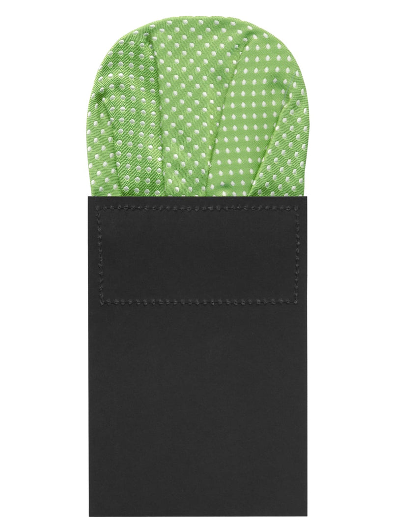 carton pañuelo de bolsillo verde topos blancos