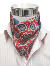pañuelo cuello cuadrado rojo amebas cachemir