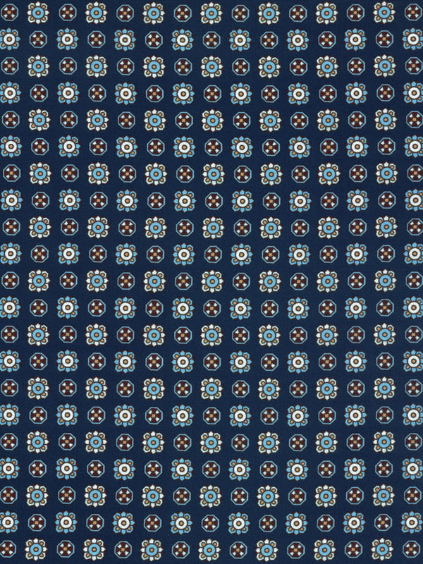 pañuelo cuello hombre azul marino flores