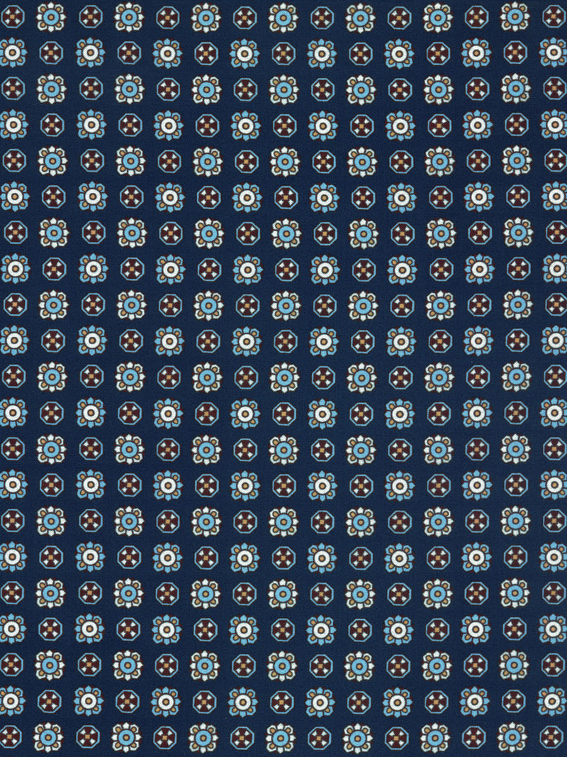 pañuelo cuello hombre azul marino flores