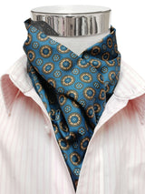 pañuelo cuello hombre azul petroleo discos