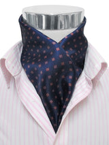 pañuelo cuello hombre azul marino topos 
