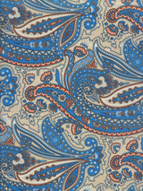 pañuelo cuello beige motivos cachemir azul