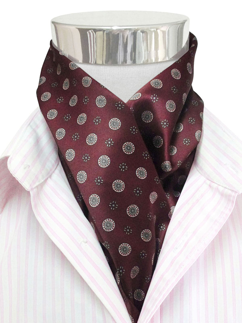 pañuelo cuello hombre granate florecillas