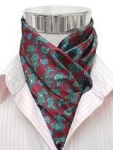 PAÑUELO CUELLO HOMBRE ROJO PEQUEÑAS AMEBAS CACHEMIR