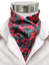 PAÑUELO CUELLO HOMBRE ROSA FUCSIA AMEBAS CACHEMIR