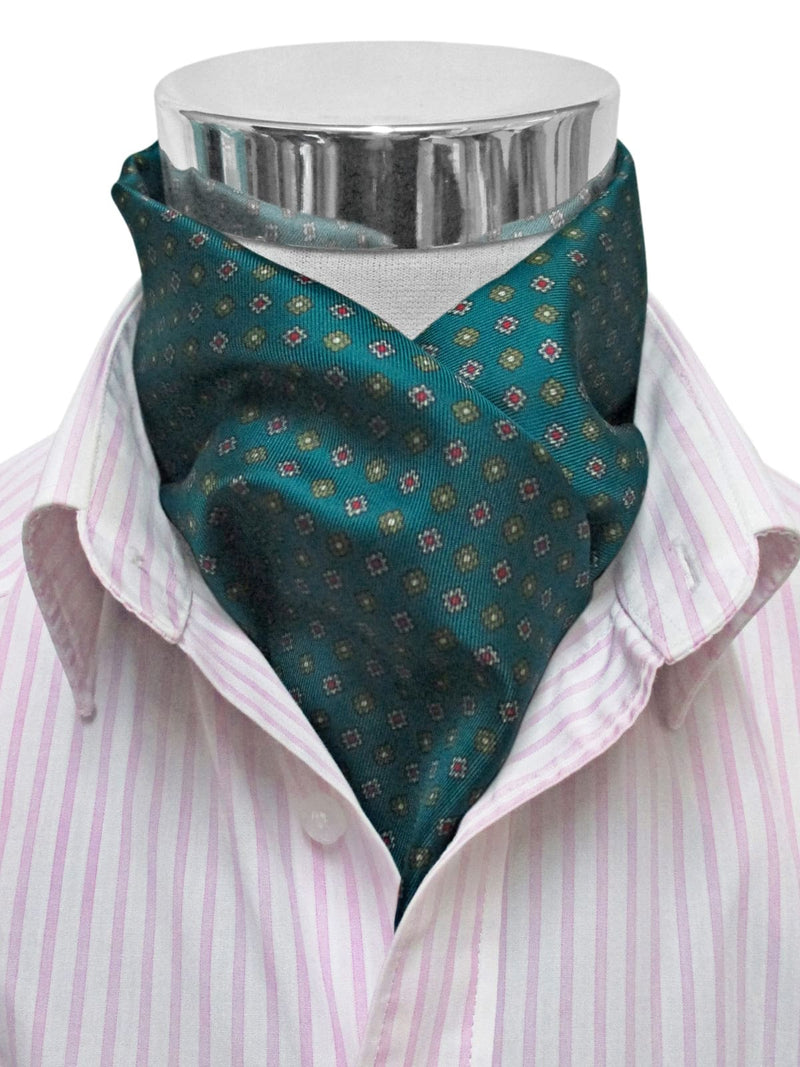 pañuelo cuello hombre verde florecillas