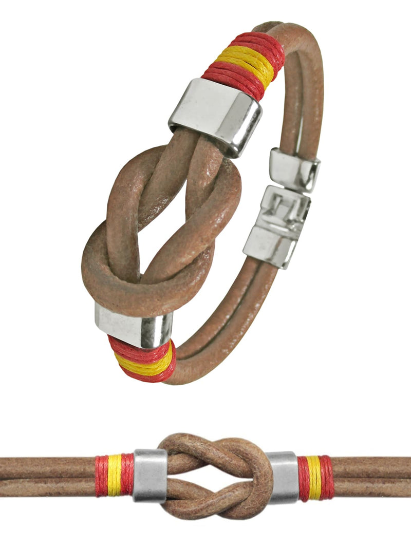 pulsera cuero cordon nudo marinero color cuero