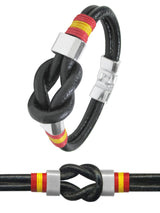 pulsera cuero cordon nudo marinero color negro