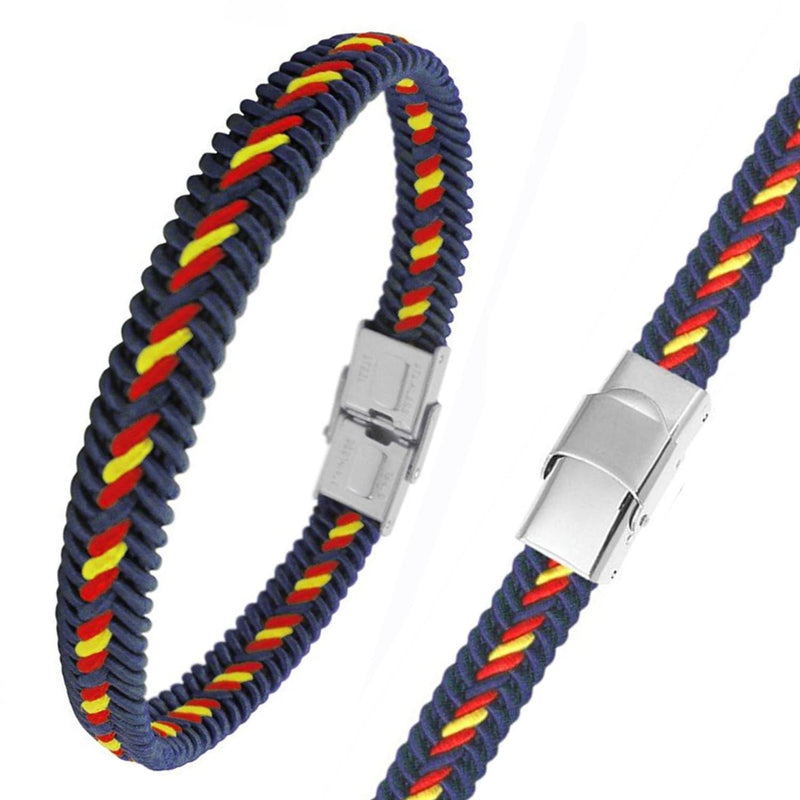 pulsera hilo trenzado azul marino bandera España