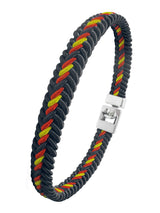 pulsera hilo trenzado bandera de España negro