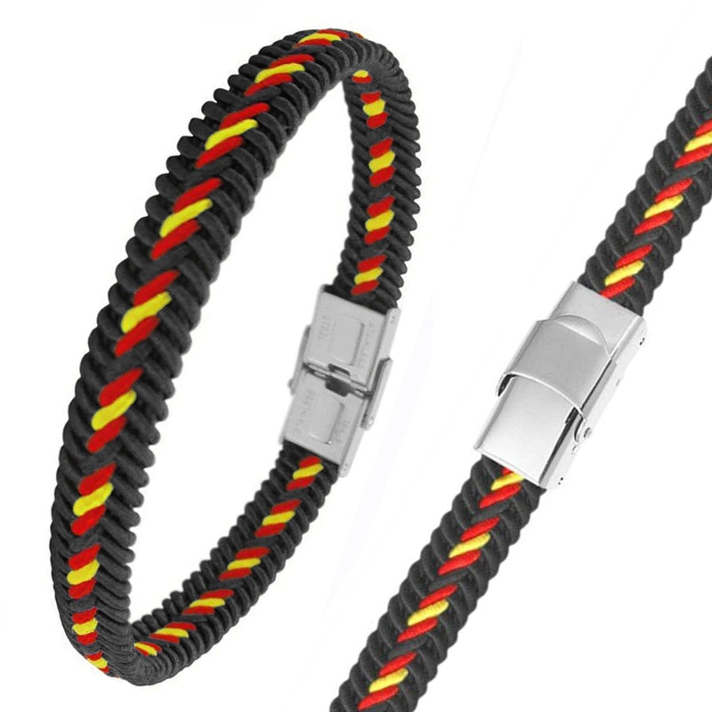 pulsera hilo trenzado negra bandera España
