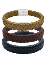 pulsera tubular cuero trenzado