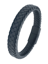 pulsera tubular cuero trenzado negra