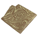 set pajarita y pañuelo dorado cachemir en bronce 