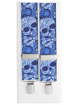 tirantes elasticos calaveras fantasia en azul