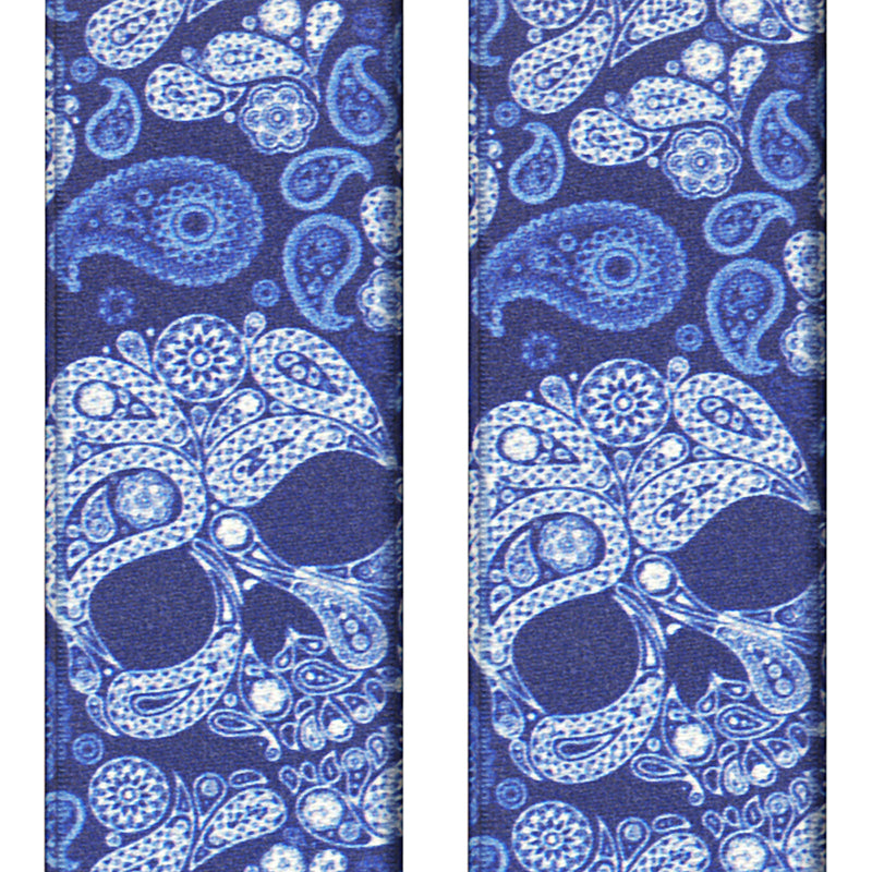 tirantes elasticos calaveras fantasia en azul