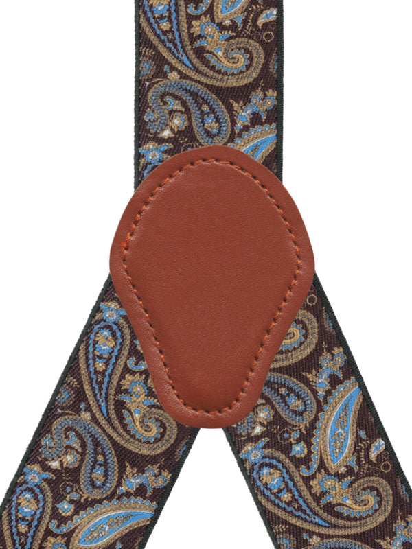 tirantes elasticos 6 pinzas negro motivos cachemir