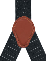 tirantes elasticos 6 pinzas negro topitos blancos