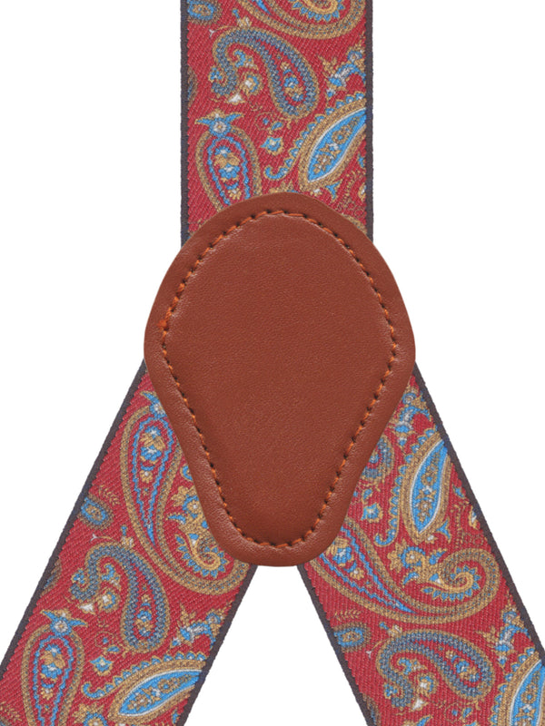 tirantes elasticos 6 pinzas rojo motivos cachemir