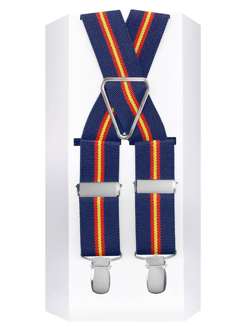 tirantes elasticos azul marino con bandera españa