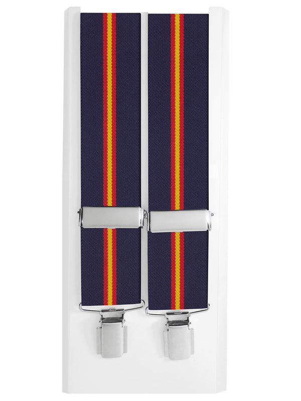 tirantes elasticos azul marino con bandera españa