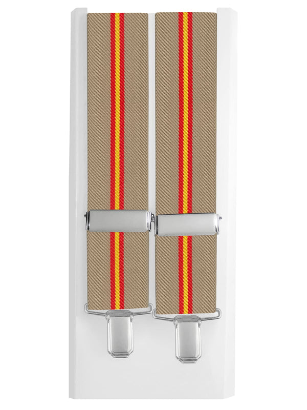 tirantes elasticos beige con bandera españa