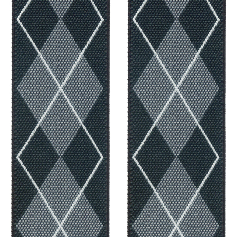 tirantes elasticos doble uso rombos gris y negro