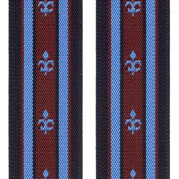 tirantes elasticos flor de lis azul celeste