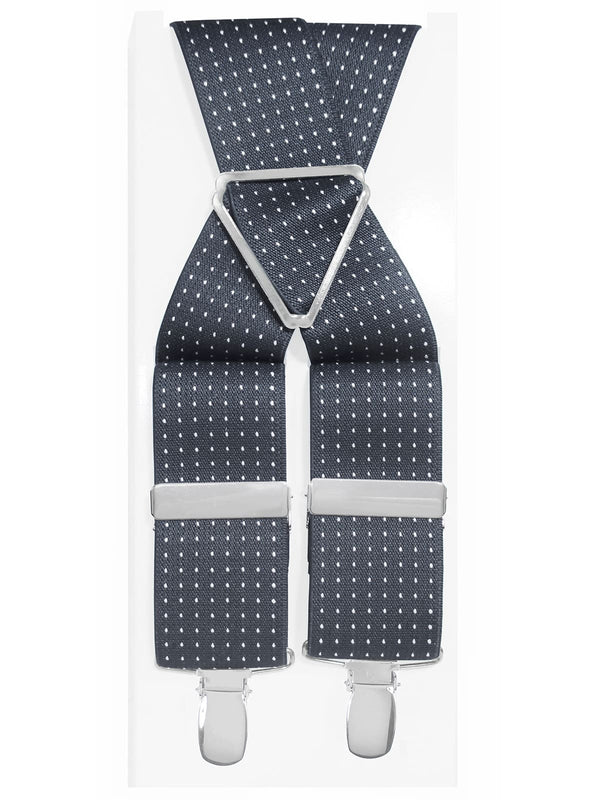 tirantes elasticos gris marengo topitos blancos