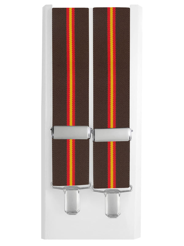 tirantes elasticos marron con bandera españa