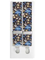 tirantes elasticos negro motivo floral