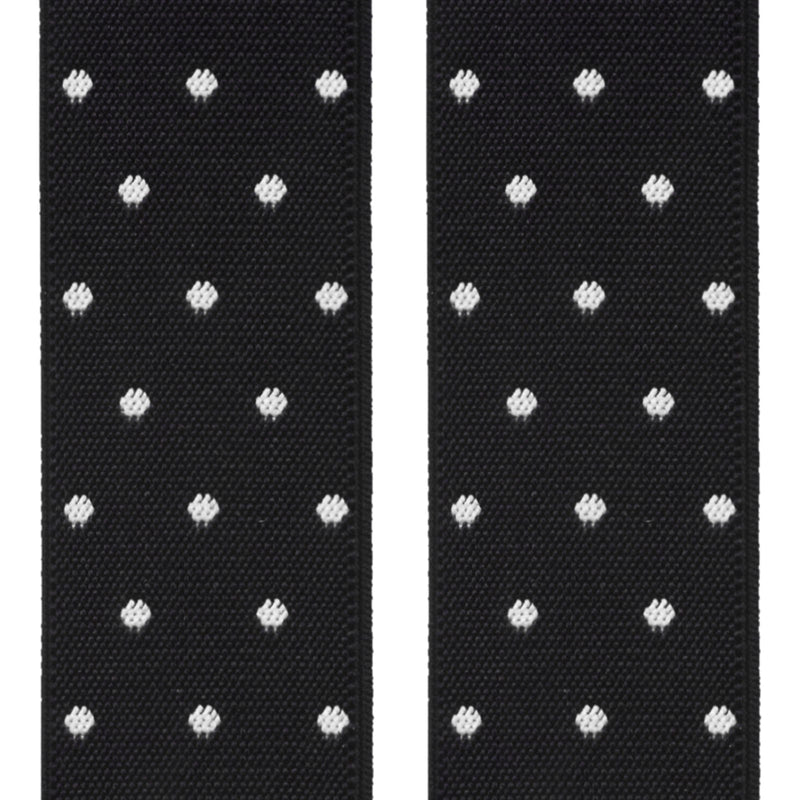 tirantes elasticos negros lunares blancos