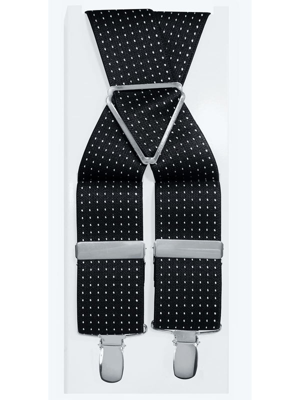 tirantes elasticos negro topitos blancos