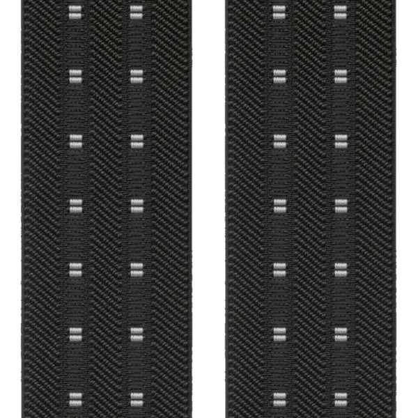 tirantes elasticos negro topos blancos