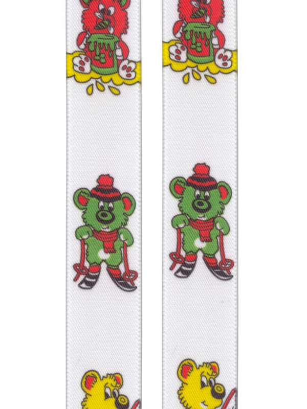 tirantes elasticos de niño blancos con ositos