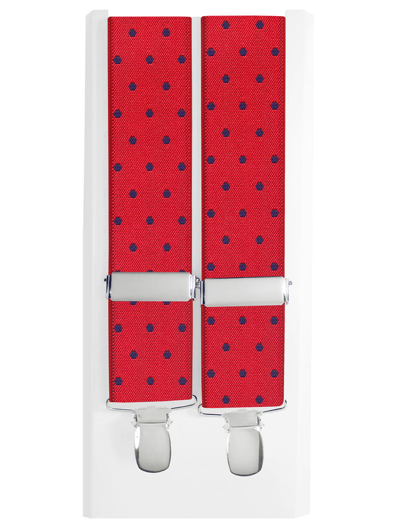 tirantes elasticos rojo lunar azul marino