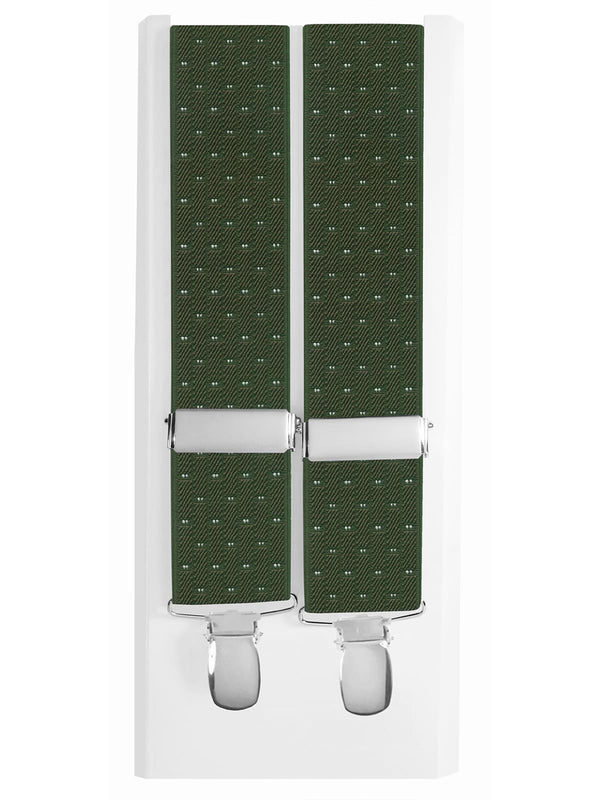 tirantes elasticos verde botella topos blancos