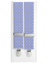tirantes seda azul celeste con topos