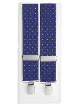 tirantes seda azul royal con topos