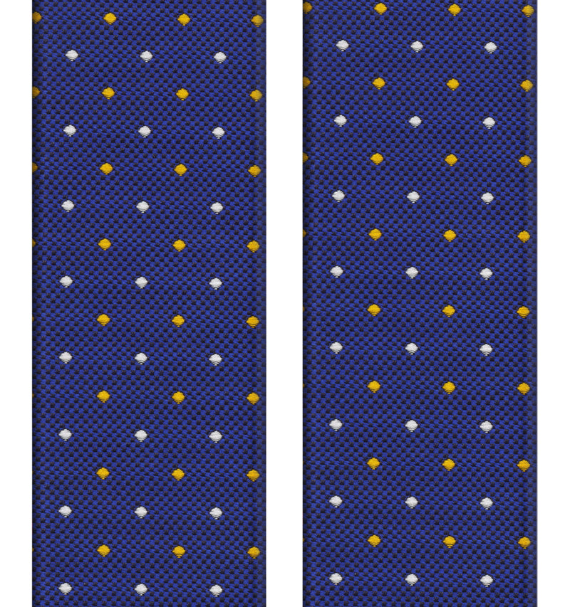 tirantes seda azul royal con topos