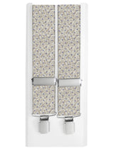 tirantes seda beige con motivo floral y topos azules