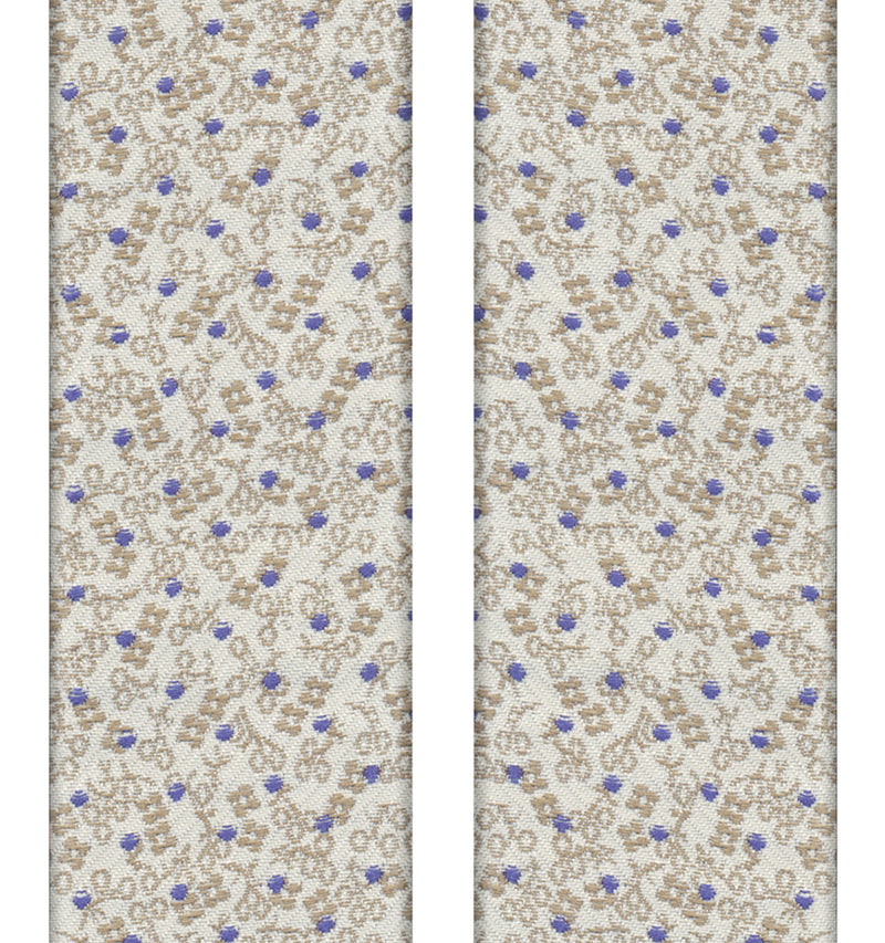 tirantes seda beige con motivo floral y topos azules