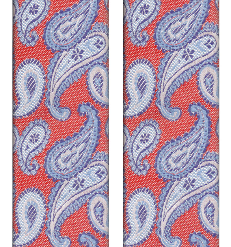 tirantes seda rojo coral con motivos cachemir