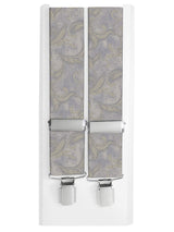 tirantes seda gris con motivo floral color oro