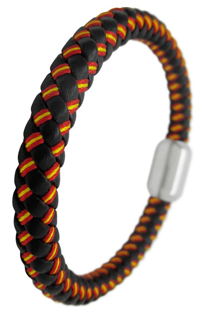 PULSERA PARA HOMBRE CORDON CUERO BANDERA DE ESPAÑA