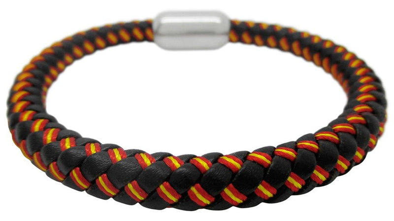 PULSERA PARA HOMBRE CORDON CUERO BANDERA DE ESPAÑA