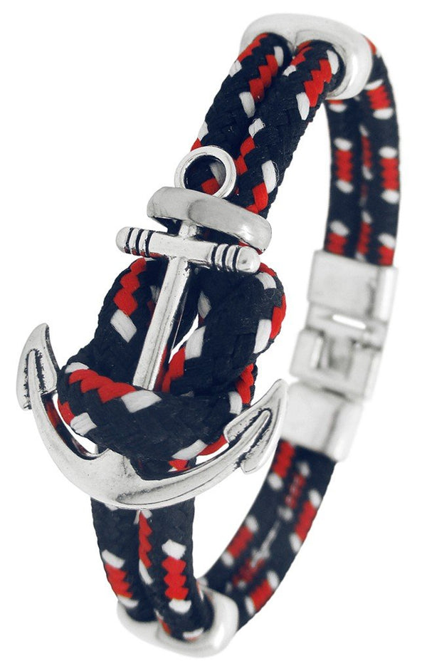 PULSERA NAUTICA MARINO ROJO Y BLANCO CON ANCLA