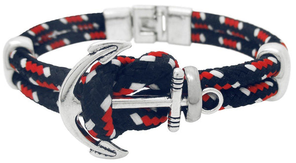 PULSERA NAUTICA MARINO ROJO Y BLANCO CON ANCLA